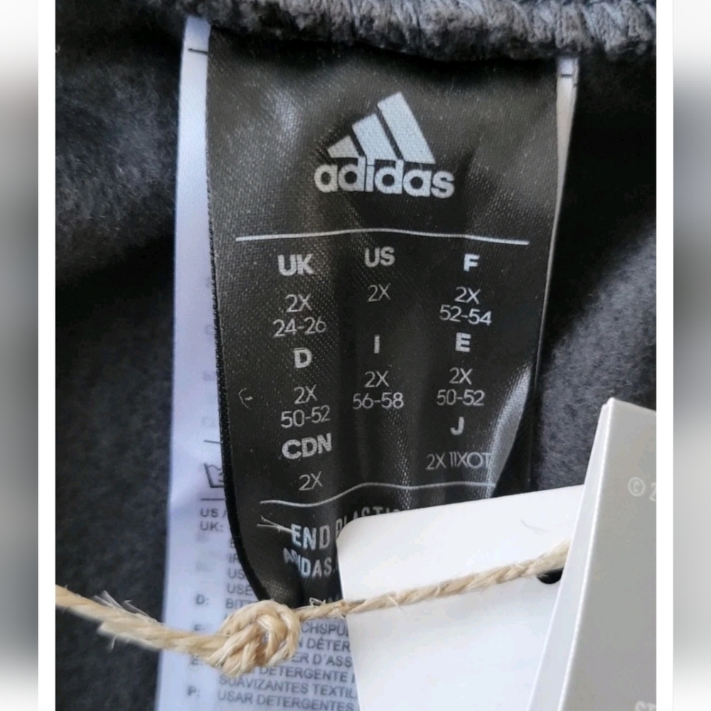 Adidas Men's Fleeces Pants Gray Size Plus 2X (2) And 4X Jogger NWT - Picture 6 of 7
